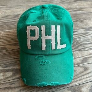 Philadelphia Eagles Kelly Green distressed PHL baseball cap NWT